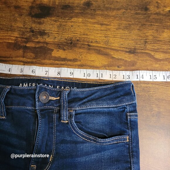 American Eagle Jeans 2 R Jegging Low Rise Next Level Stretch Dark Wash Denim - Picture 8 of 13